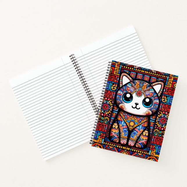 Carnet Cute Chat avec charme Motif traditionnel (Intérieur)