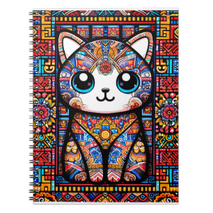 Carnet Cute Chat avec charme Motif traditionnel