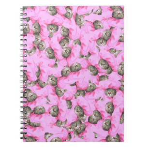 Carnet Cute Chat dans un Motif Casquette rose Random