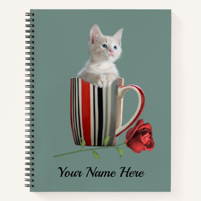 Carnet Cute Chat Kitten Animaux de compagnie Amateurs Cad (Devant)
