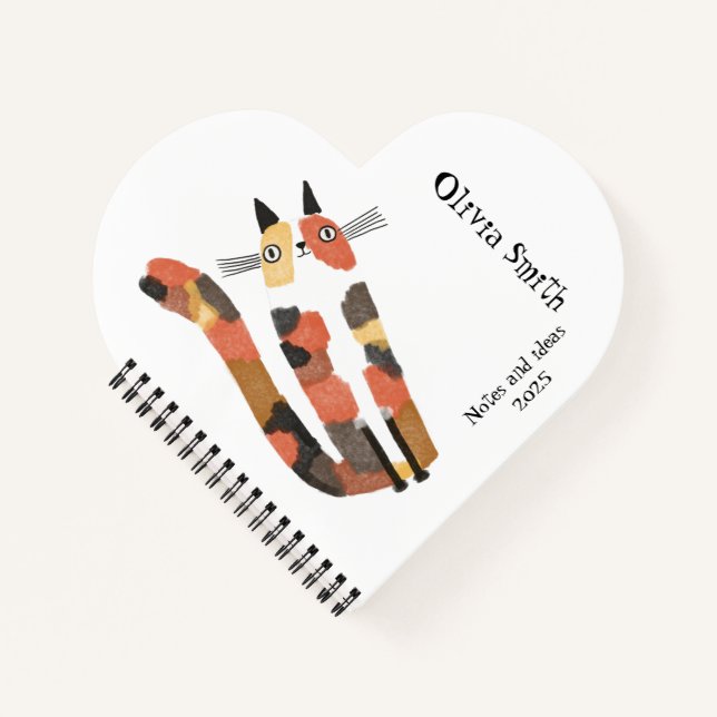 Carnet Cute chat personnalisé (Devant)