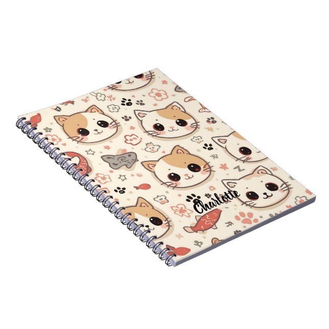 Carnet Cute Chat simple chaton Motif (Côté Droit)