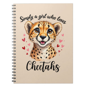 Carnet Cute Cheetah Lover Faune Art avec accents de coeur