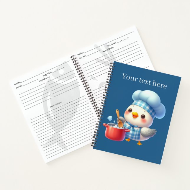 Carnet Cute chef oiseau amoureux recette (Intérieur)