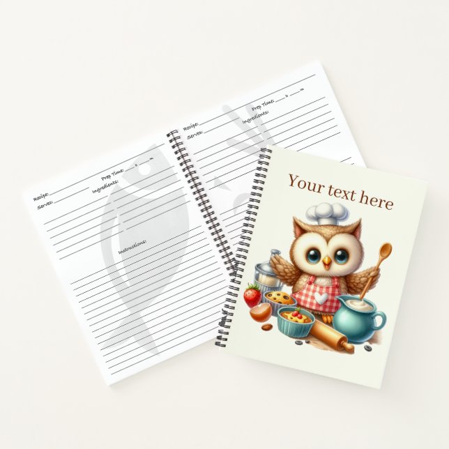 Carnet Cute chef oiseau amoureux recette (Intérieur)