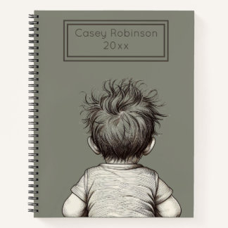 Carnet Cute Child Messy Hair Personalize