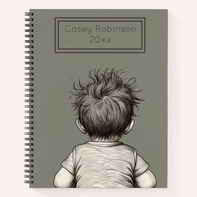 Carnet Cute Child Messy Hair Personalize (Devant)