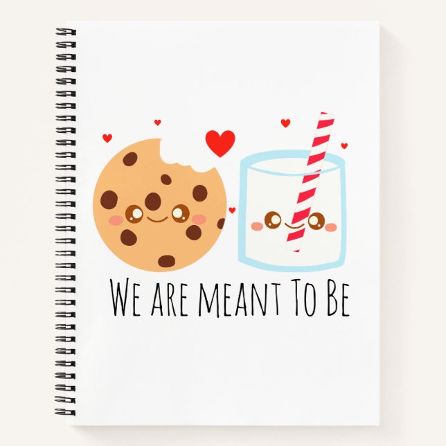 Carnet Cute Chocolat Chip Cookie Et Verre De Lait (Devant)