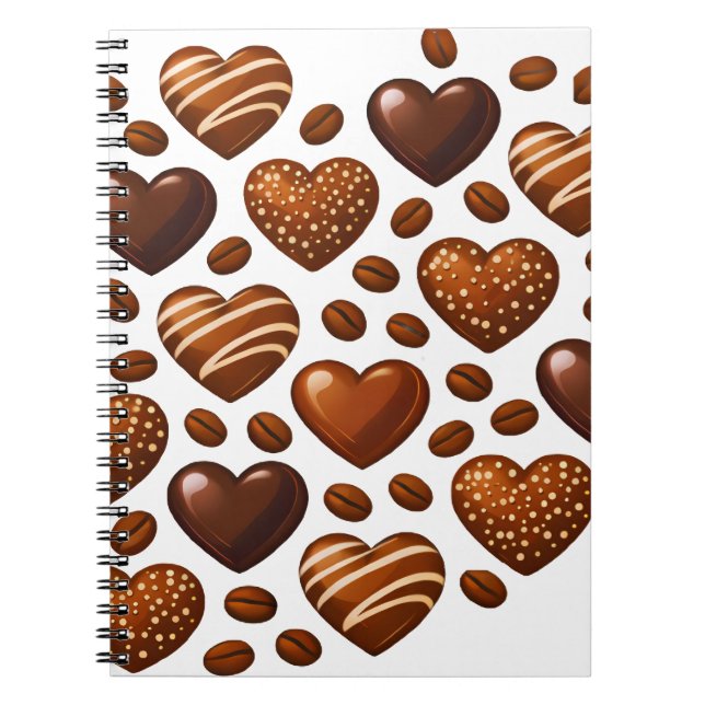 Carnet Cute Chocolate Hearts Notebook - Candy Love Journa (Devant)