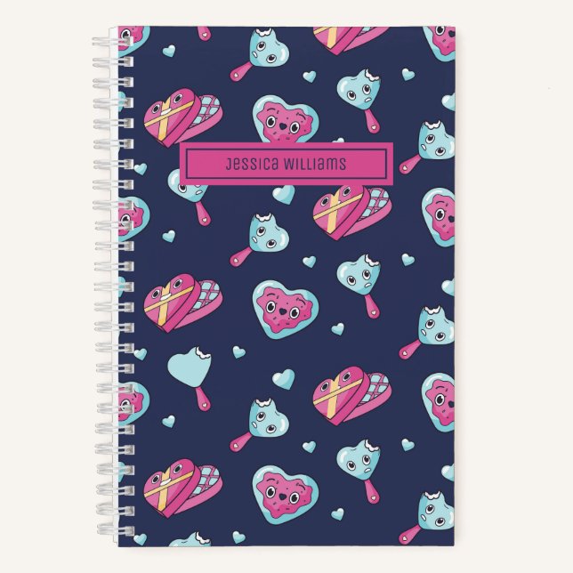 Carnet Cute Coeur Chocolat Coeur Cookies Motif Sweet Dess (Recto)