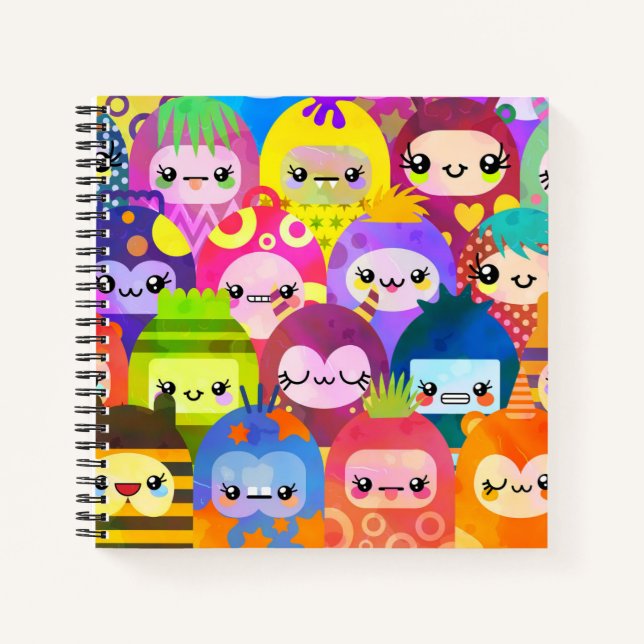 Carnet Cute Colorful Cartoon People Characters (Devant)