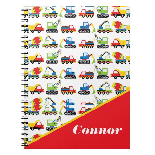 Carnet Cute Colorful Construction Vehicle Toy Cars  (Devant)