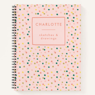 Carnet Cute Confetti Pois Motif Blush Sketbook