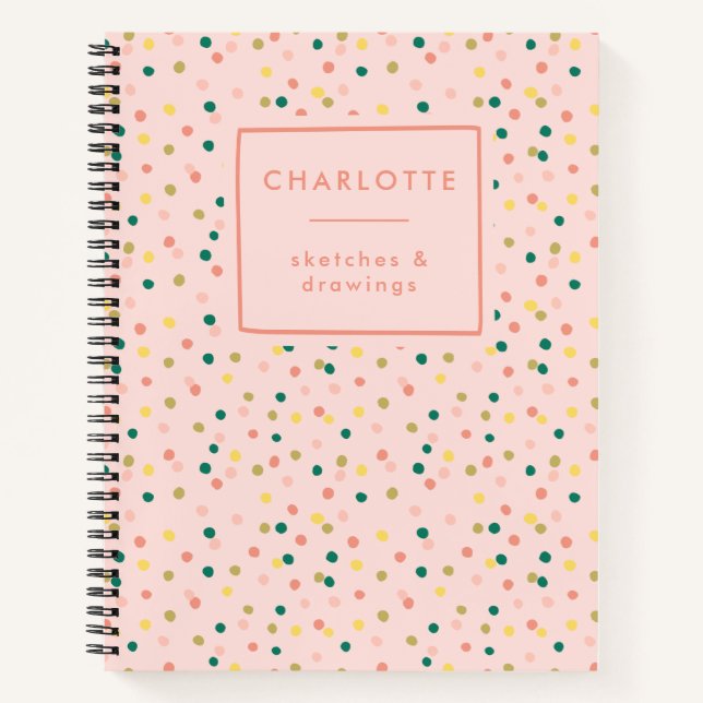 Carnet Cute Confetti Pois Motif Blush Sketbook (Devant)
