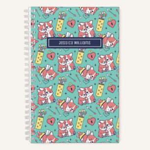 Carnet Cute Corgi Chien Cupid Bow et Arrow Motif de coeur