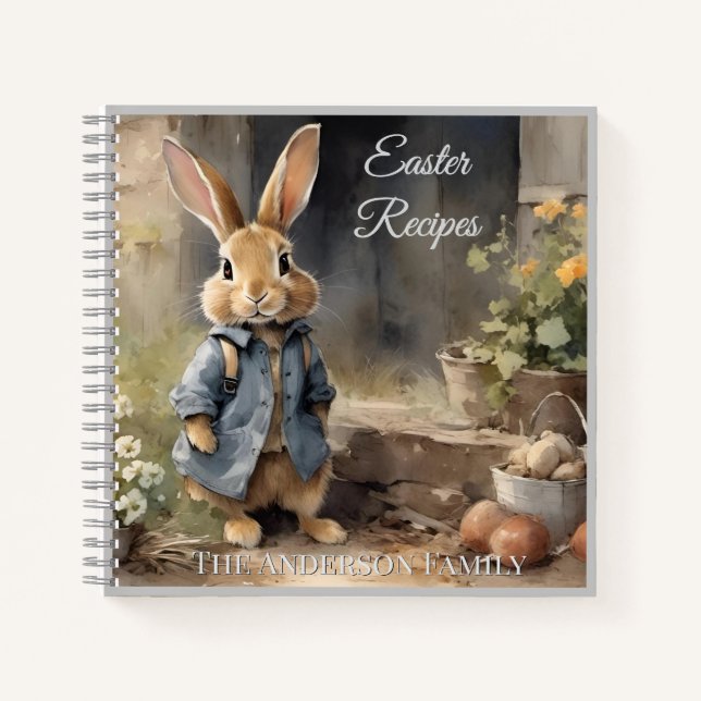 Carnet Cute Cottage Style Bunny | Easter Family Recipe (Devant)