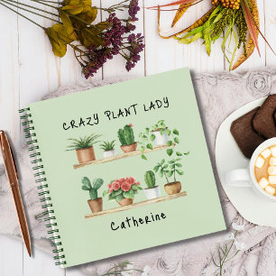 Carnet Cute Crazy Plante Lady Aquarelle Plantes Personnal