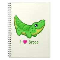 Carnet Cute crocodile love kawaii cartoon kids