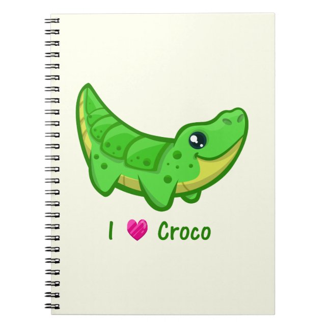 Carnet Cute crocodile love kawaii cartoon kids (Devant)