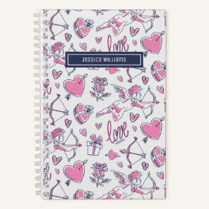 Carnet Cute Cupid Bow Flèche Coeur Doodle Amour Vintage