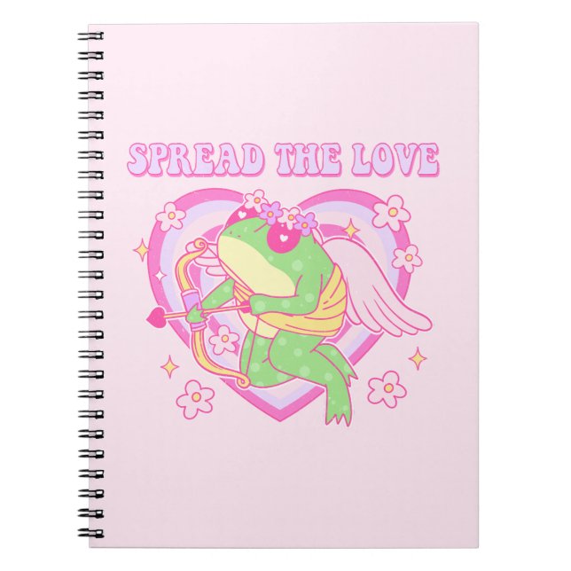 Carnet Cute Cupid Frog - Étaler l'amour (Devant)