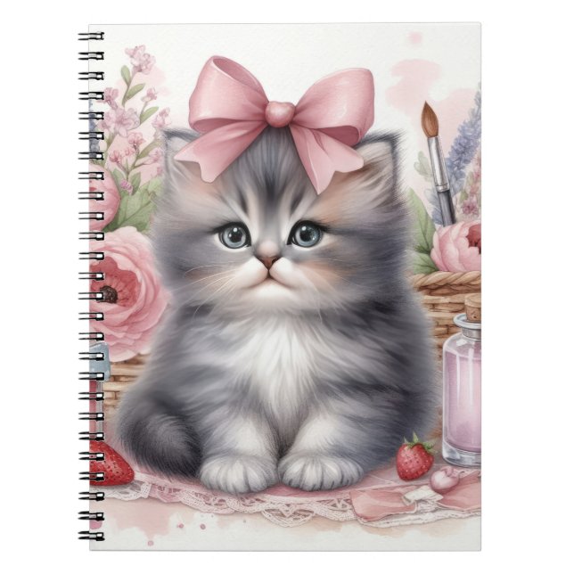 CARNET CUTE CUTE CUISINE FLUFY AVEC BOWS & FLEURS (Devant)