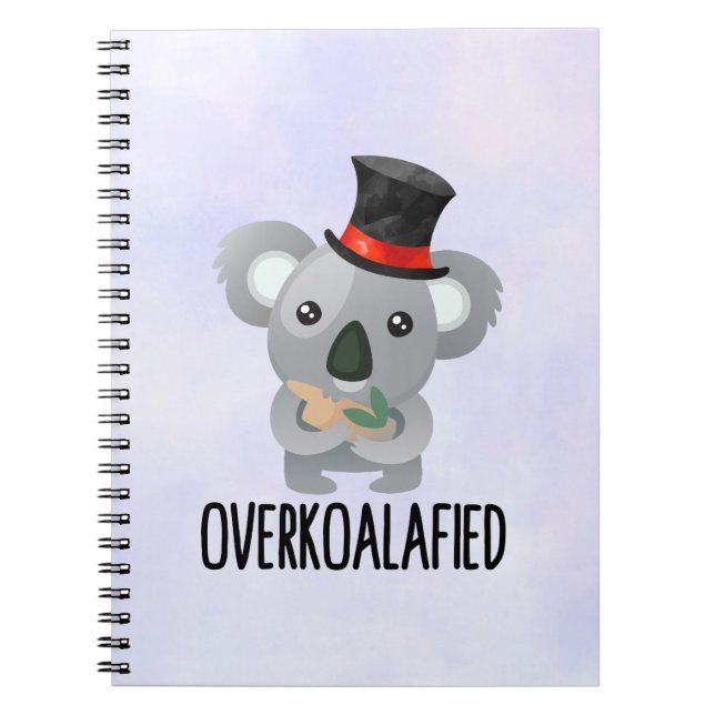 Carnet Cute de Pun Koala surkoalaaaated en chapeau supéri (Devant)
