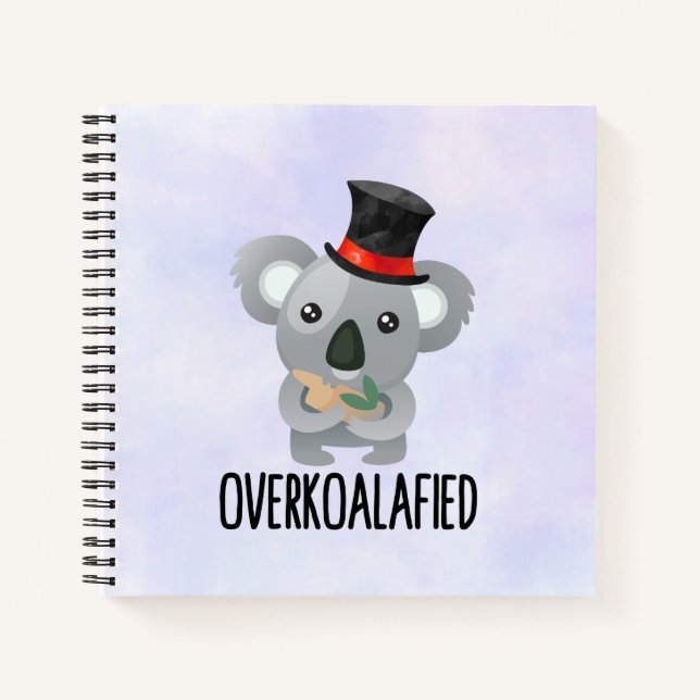 Carnet Cute de Pun Koala surkoalaaaated en chapeau supéri (Devant)
