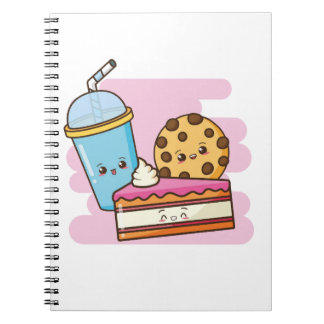 Carnet Cute Dessert Trio - Gâteau, biscuit et boisson