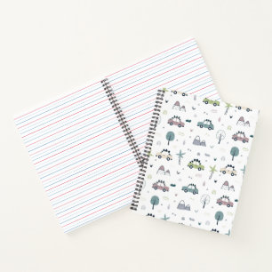Carnet Cute Dino Cars Motif