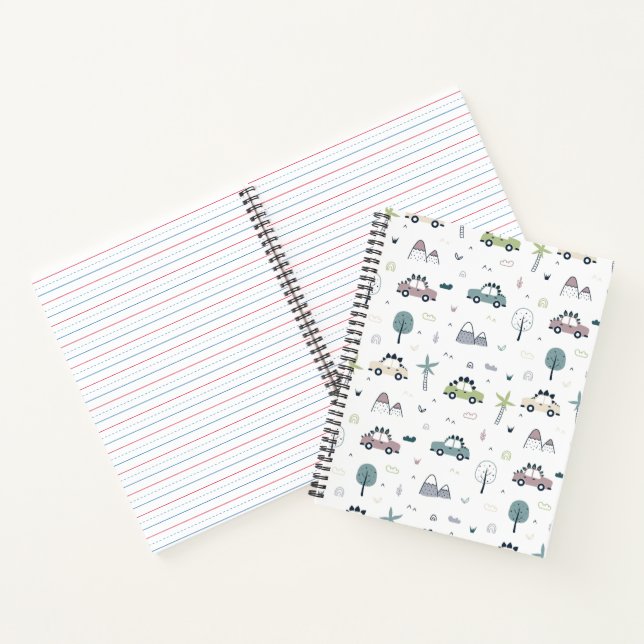 Carnet Cute Dino Cars Motif (Intérieur)