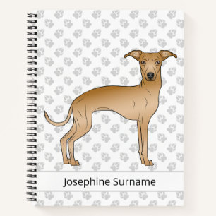 Carnet Cute Dog Italien Grishound Avec Texte Personnalisé