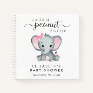 Carnet Cute Elephant Baby Girl Douche Guest Book