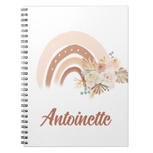 Carnet Cute Floral Boho arc-en-ciel