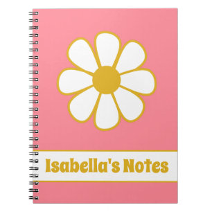 Carnet Cute Floral Daisy Single Retro Personnalisé Notebo