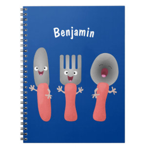Carnet Cute fourche couteau et cuillère dessin de couvert