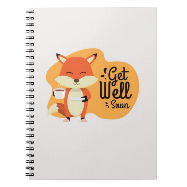 Carnet Cute Fox Gifts Get Well Soon (Devant)