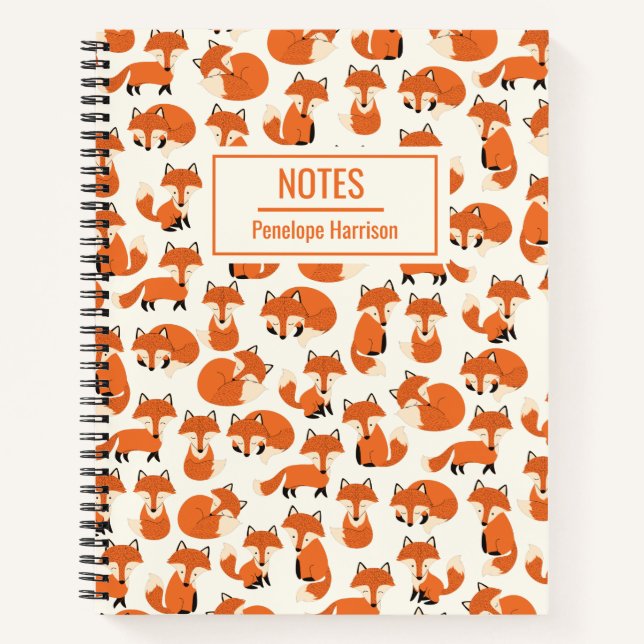 Carnet Cute Fox Woodland Forest Motif personnalisé (Devant)