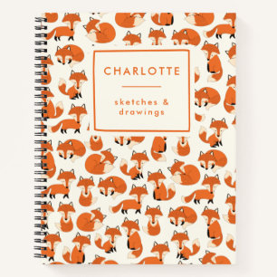 Carnet Cute Fox Woodland Forest Nom du Motif Sketchbook