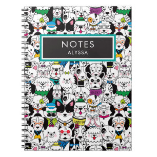 Carnet Cute Funny Personalized Chien se reproduit coloré