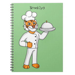 Carnet Cute funny tiger chef cartoon illustration