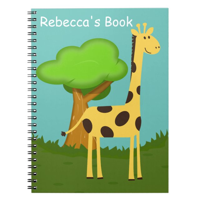 Carnet Cute Giraffe and Tree Art Personalised (Devant)