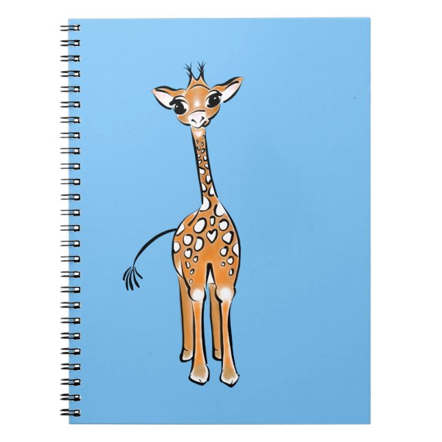 Carnet Cute Giraffe drawing, safari animals (Devant)