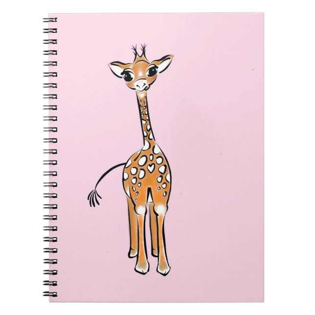 Carnet Cute Giraffe drawing, safari animals (Devant)