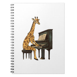 Carnet Cute Giraffe Jouer Piano Giraffes Musicien Musique