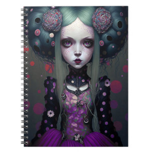Carnet Cute Goth Girl Purple Black Imaginaire Art