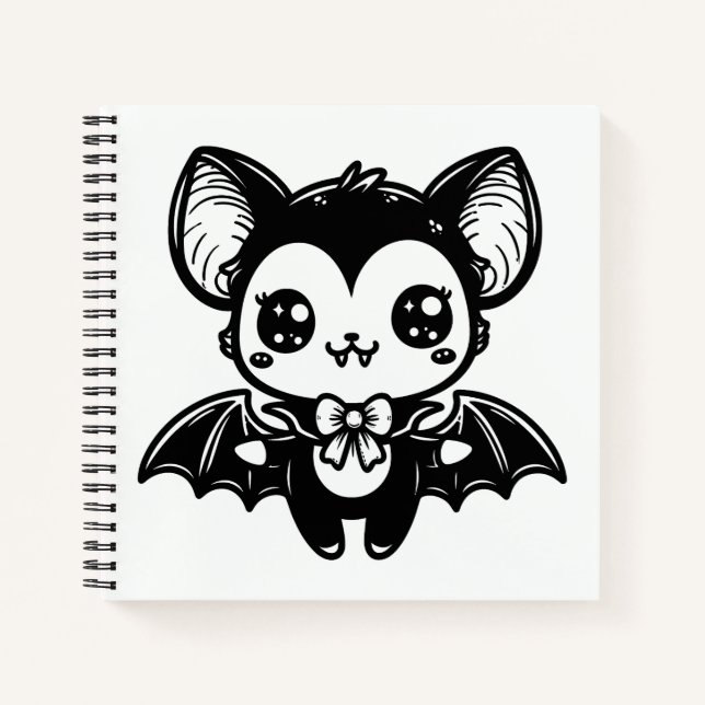 Carnet Cute Goth Vampire Chat Éffrayant Kawaii (Devant)