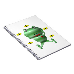 Carnet Cute grenouille avec mouches