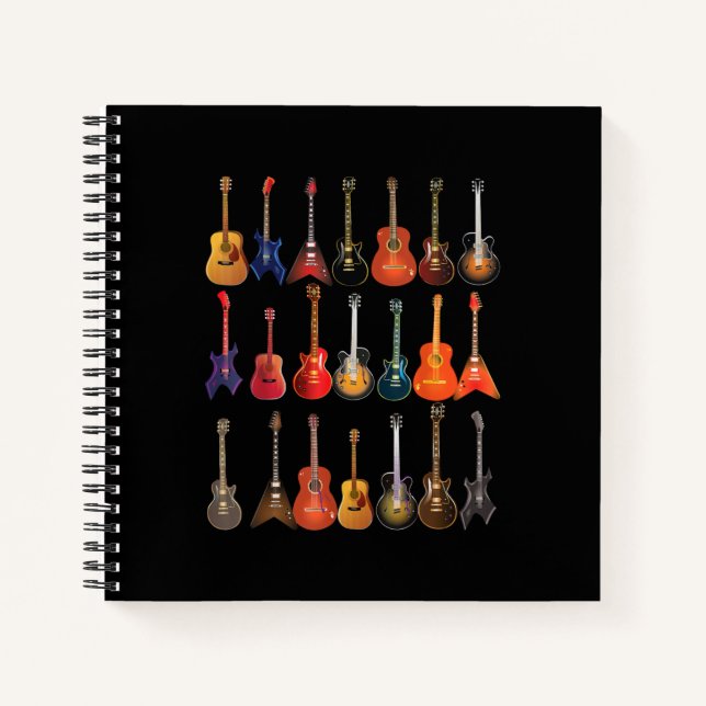 Carnet Cute Guitar Rock and Roll Musical Instruments (Devant)