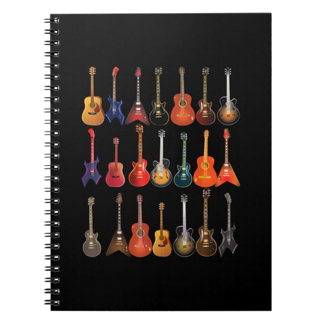 Carnet Cute Guitar Rock and Roll Musical Instruments (Devant)